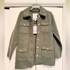 NVLT Forest Green Coat with Gold Accents